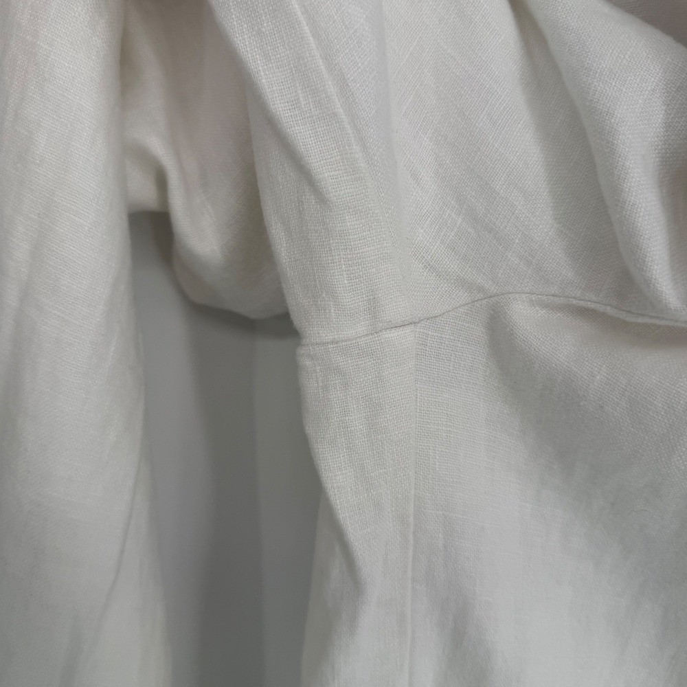 MADEWELL THE HARLOW WIDE-LEG PANT 100% LINEN WHITE NWT SZ 00 COASTAL LIGHTWEIGHT - Picture 6 of 14